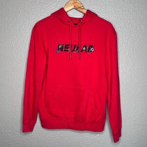 Cotton On Neulab Red Hoodie Adult Medium Embroidered